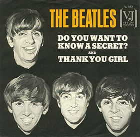 The Beatles "Do You Want To Know a Secret? / Thank You Girl" single cover