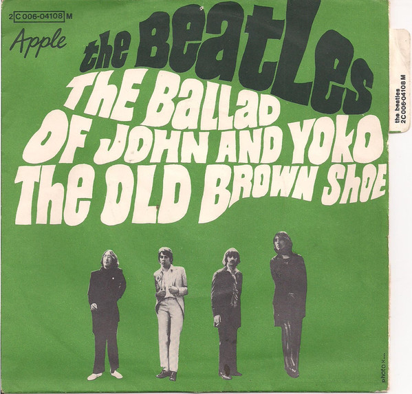 Cover of Beatles' single "The Ballad of John and Yoko - Old Brown Shoe"